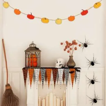 AKEROCK Fall Pumpkin Garland for Home Decor