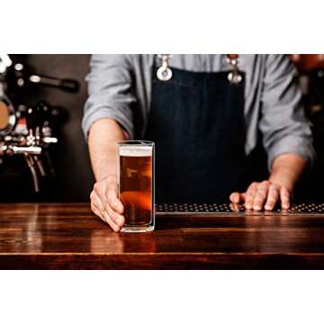 Sun's Tea Double Wall Insulated Glass Tumbler, 16oz (450ml) Highball Glass Cups for Beer, Lemonade, Iced Tea, Tropical Drink, Cocktail, Smoothie, Mojito and Mixed Drinks, Set of 2 - Collins Style