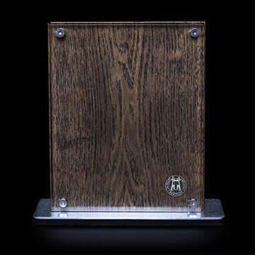 Schmidt Brothers - Bonded Ash 7-Piece Kitchen Knife Set, High-Carbon German Stainless Steel Cutlery, Ash Finish Wood Handles and Clear Acrylic Magnetic Knife Block