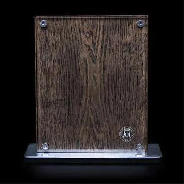 Schmidt Brothers - Bonded Ash 7-Piece Kitchen Knife Set, High-Carbon German Stainless Steel Cutlery, Ash Finish Wood Handles and Clear Acrylic Magnetic Knife Block