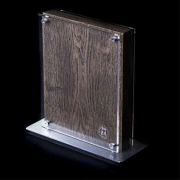 Schmidt Brothers - Bonded Ash 7-Piece Kitchen Knife Set, High-Carbon German Stainless Steel Cutlery, Ash Finish Wood Handles and Clear Acrylic Magnetic Knife Block