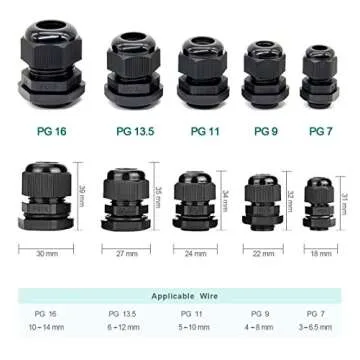 25 Pcs Waterproof Adjustable Cable Glands - eoocvt