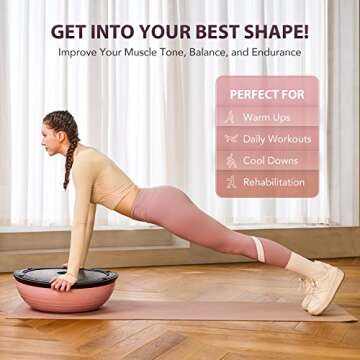 ZELUS Balance Ball Trainer with Resistance Bands and Foot Pump, Inflatable Yoga Ball for Home Gym Wo...