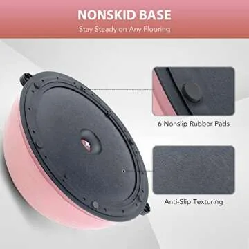 ZELUS Balance Ball Trainer with Resistance Bands and Foot Pump, Inflatable Yoga Ball for Home Gym Workouts, 23 Inch Exercise Half Ball for Balance Training Core Strength Fitness More, 330lb Cap