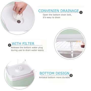 Collapsible Wash Basin 9L, Foldable Dish Tub with Drain Plug, Portable Collapsible Dish Basin, Camping Sink for Washing Dishes, Laundry & Kitchen Use (Green)