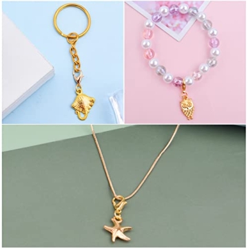 30 Golden Clip-on Charm Pendants for DIY Jewelry Making