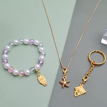 30 Golden Clip-on Charm Pendants for DIY Jewelry Making