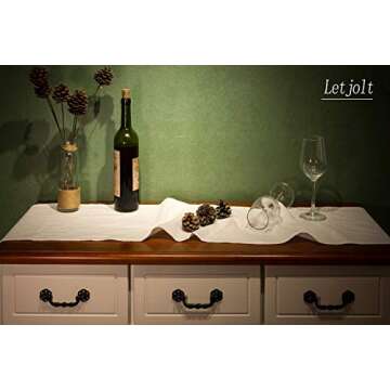 Letjolt White Table Runner 72 Inches Long Shabby Chic Ruffled Table Runner Farmhouse Table Decor Rustic Home Table Decoration for Baby Shower Bride Shower