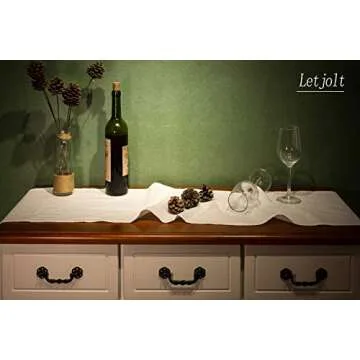 Letjolt White Table Runner 72 Inches Long Shabby Chic Ruffled Table Runner Farmhouse Table Decor Rustic Home Table Decoration for Baby Shower Bride Shower