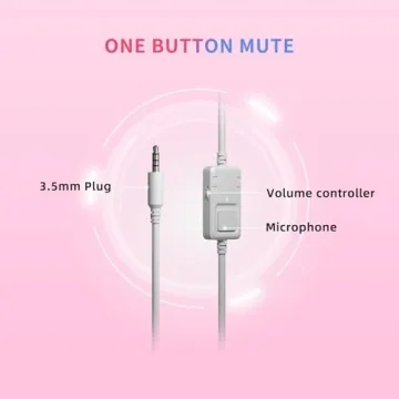 Pink Cat Ear Gaming Headset with Mic for PS4 Xbox PC Mobile