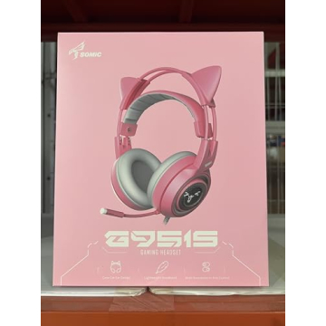 Pink Cat Ear Gaming Headset with Mic for PS4 Xbox PC Mobile