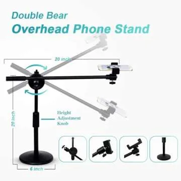 Double Bear Overhead Phone Stand for Easy Filming and Creativity