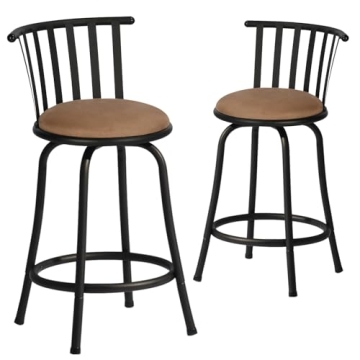 Rustic Elegance Swivel Barstools Set for Kitchen & Pub