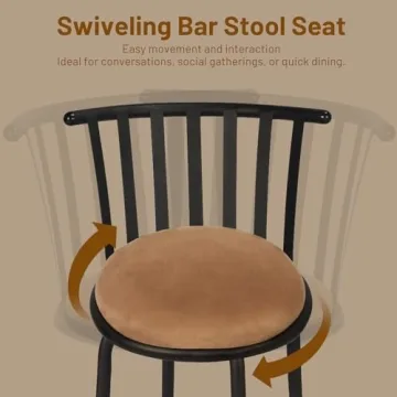 Rustic Elegance Swivel Barstools Set for Kitchen & Pub