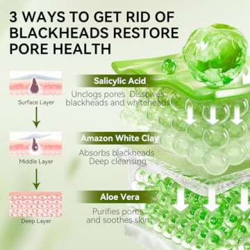 LANBENA Blackhead Remover Strips with 2% Salicylic Acid, Amazonian White Clay, Deep Cleansing Nose Pore Strips, Black Head Remover Strip for Face, 2.0 Upgraded Nose Strips