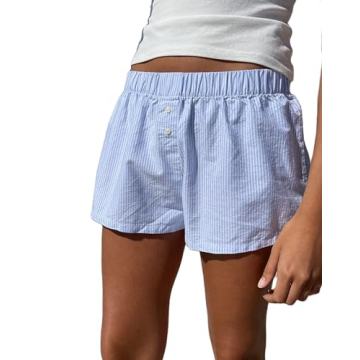 Trendy Argeousgor Gingham Boxer Shorts for Women