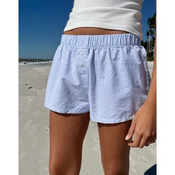 Trendy Argeousgor Gingham Boxer Shorts for Women
