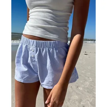 Trendy Argeousgor Gingham Boxer Shorts for Women