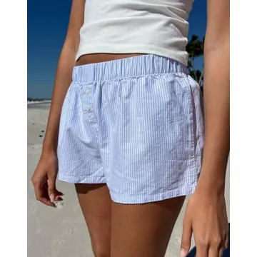 Trendy Argeousgor Gingham Boxer Shorts for Women