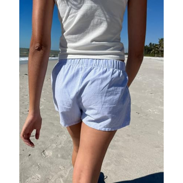 Trendy Argeousgor Gingham Boxer Shorts for Women