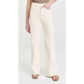 Veronica Beard Women's Taylor High Rise Wide Leg Jeans - Ecru, Off White, 27