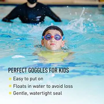FINIS DragonFly Goggles - Kids Swim Goggles for Ages 4-12 with UV Protection, Buoyant Neoprene Strap, and Durable Lenses - PVC- and Latex-Free - Watermelon