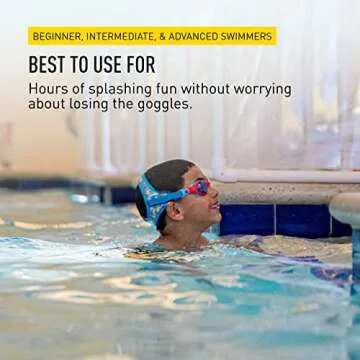 FINIS DragonFly Goggles - Kids Swim Goggles for Ages 4-12 with UV Protection, Buoyant Neoprene Strap, and Durable Lenses - PVC- and Latex-Free - Watermelon