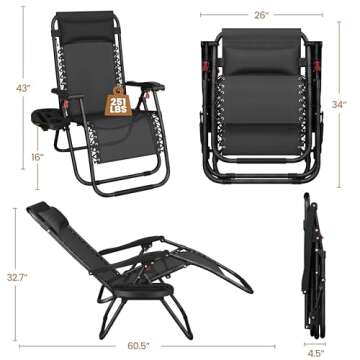 Yaheetech Zero Gravity Recliners for Outdoor Relaxation