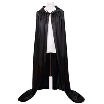 VGLOOK Unisex Hooded Halloween Christmas Cloak Costumes Party Cape Black