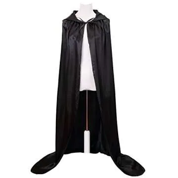 VGLOOK Unisex Hooded Halloween Christmas Cloak Costumes Party Cape Black