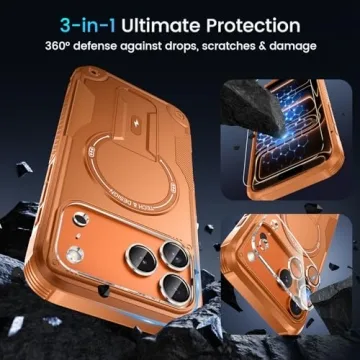 3 in 1 Caka iPhone 17 Pro Max Case with Kickstand