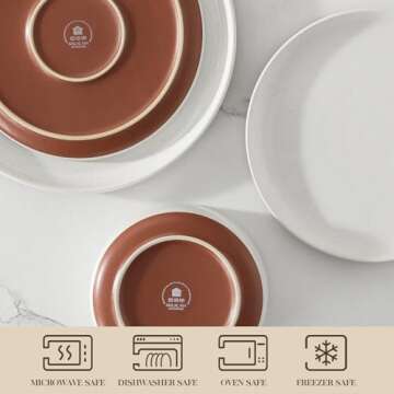 MALACASA 12-Piece Modern Stoneware Dinnerware Set