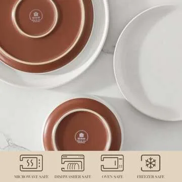 MALACASA 12-Piece Modern Stoneware Dinnerware Set