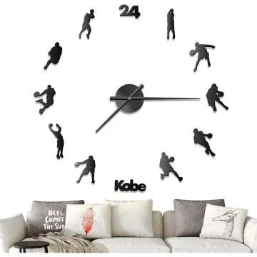 Modern Kobe Basketball Wall Clock 3D Home Decor