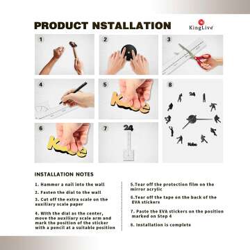 Modern Kobe Basketball Wall Clock 3D Home Decor