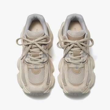 BEAU TODAY Chunky Platform Sneakers for Women in Apricot