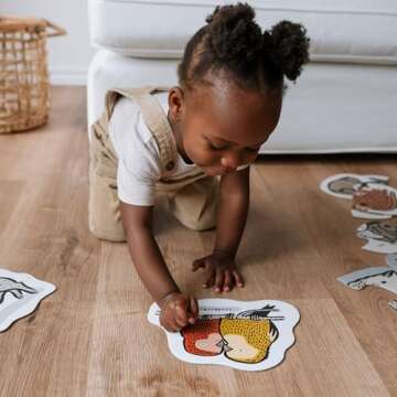 Wee Gallery Pets Beginner Puzzle Set - Jigsaw Puzzles for Toddlers - Sensory Toys Promoting Cognitiv...