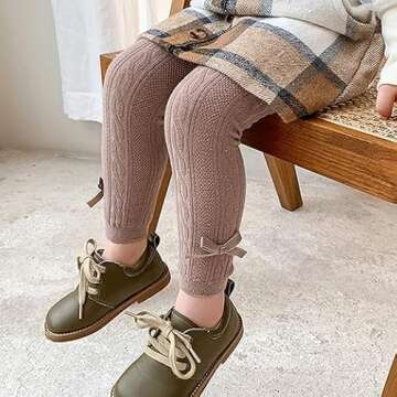 Baby Toddler Girls Cable knit Tights with Bows Cute Cotton Footless Leggings Pants Stocking Panties 1-2Years Kids