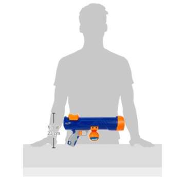 Nerf Dog Tennis Ball Blaster Dog Toy Blue/Orange, 16 Inch Compact Blaster with 1 Ball