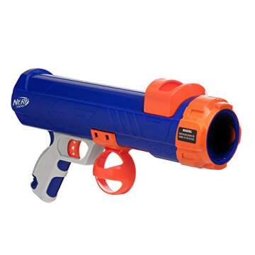 Nerf Dog Tennis Ball Blaster Dog Toy Blue/Orange, 16 Inch Compact Blaster with 1 Ball