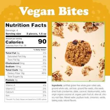 Alyssa’s Vegan Oatmeal Bites ⎸ Gluten Free Cookies, Healthy Snacks from the Bakery ⎸ Dairy Free, Sugar Free, Low Carb, Keto Protein Snacks ⎸ Gluten Free Snacks for Kids ⎸ 8 Cookies per box, 1 Pack