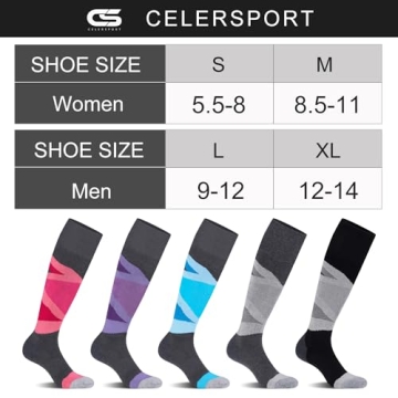 CS CELERSPORT Merino Wool Ski Socks Winter Warm Thermal