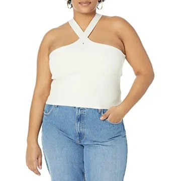 Zaire Cropped Cross-Front Sweater for Women - Whisper White