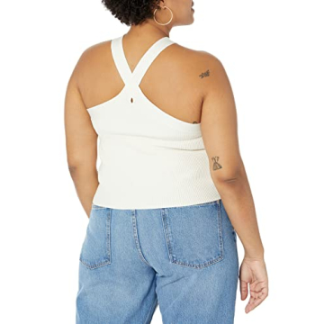 Zaire Cropped Cross-Front Sweater for Women - Whisper White