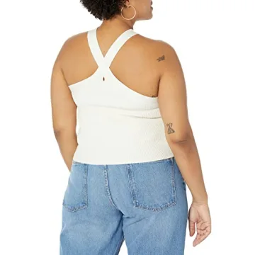 Zaire Cropped Cross-Front Sweater for Women - Whisper White