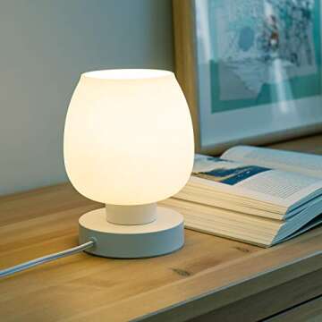 Touch Bedside Lamp Set with Charging Ports and Dimmable Lighting