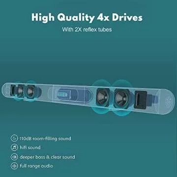 Wohome Soundbar for TV - 28-Inch Sound Bar with HDMI-ARC, Bluetooth, LED Display, Optical, USB, and ...