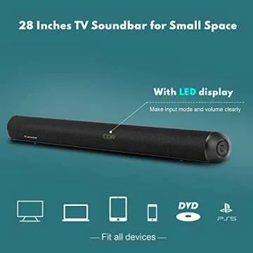 Wohome Soundbar for TV - 28-Inch Sound Bar with HDMI-ARC, Bluetooth, LED Display, Optical, USB, and AUX Inputs - 80W, 4 Speakers, Surround Sound Home Theater System
