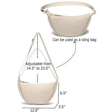 YIKOEE Waterproof Crescent Crossbody Bag Stylish Functional