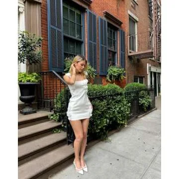 JW PEI Women's Elaina White Rosette Applique Mini Dress - White